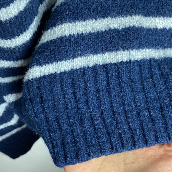 American Eagle Seriously soft striped wool blend mockneck quarter zip sweater M - Picture 7 of 10